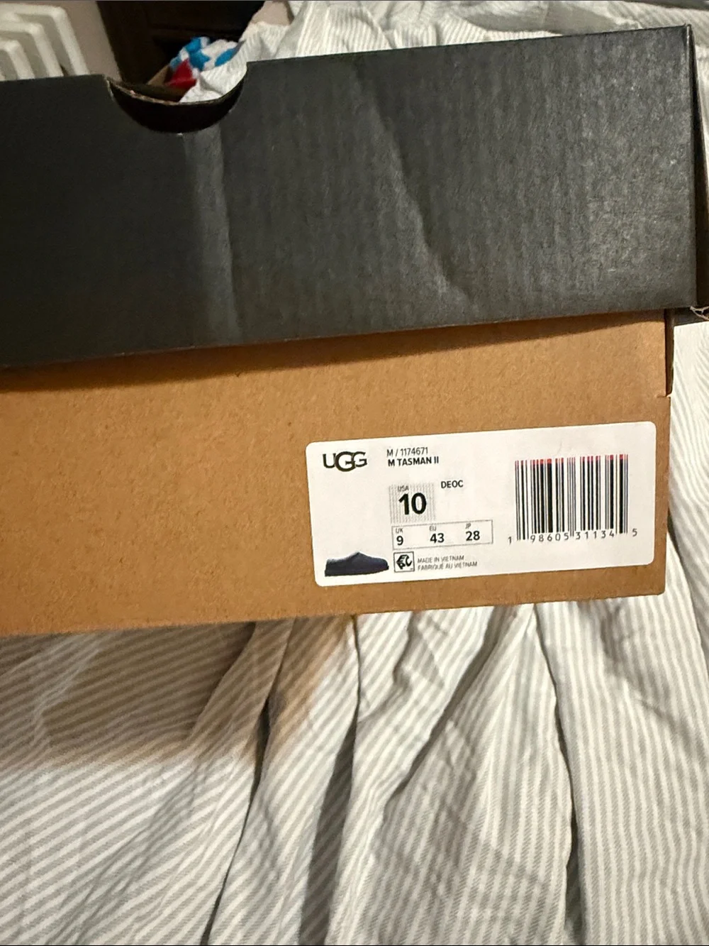 UGG Men's Navy Suede Slip-On Moccasin